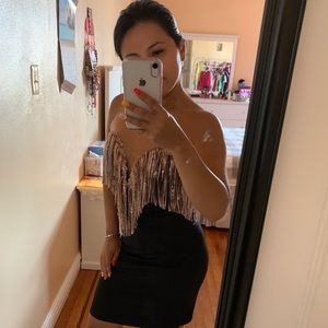 Sexy glitter black dress